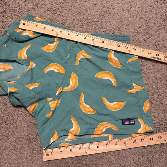Patagonia Women's Green Teal Fun Melon Pattern Baggies Shorts, Small - Picture 3 of 8